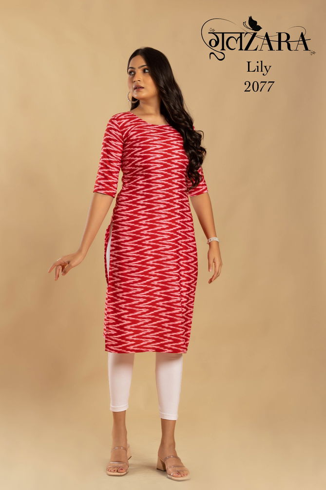 LILY 2075-2079 By Gulzara Printed Kurtis Catalog